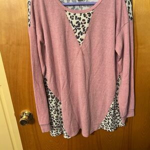 Pink Leopard Print Women's Top